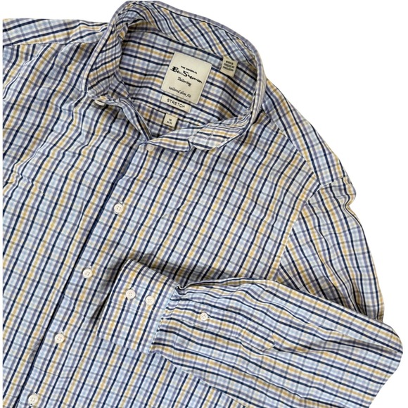 Ben Sherman Tailored Slim Fit Stretch Button Down Shirt Men's Size 15 32/33 - Picture 1 of 9